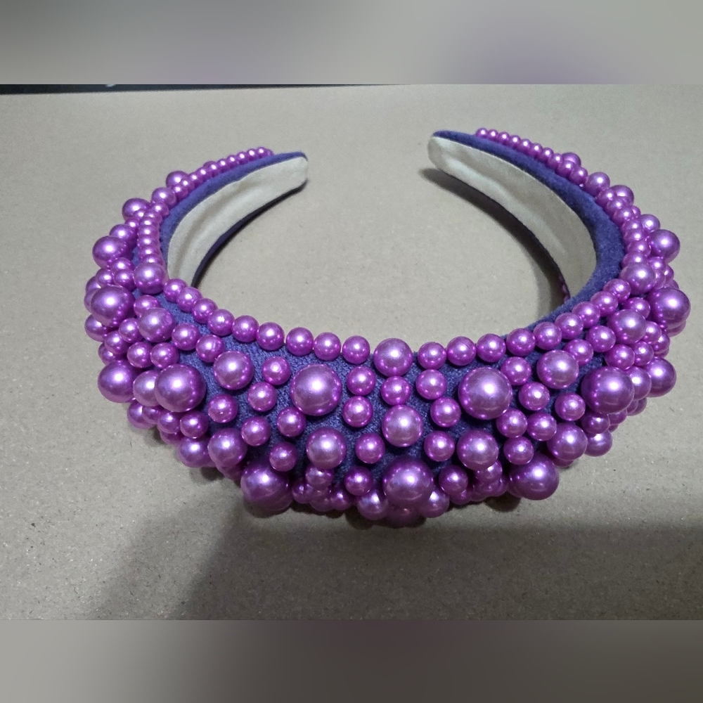 Source Unknown Purple Pearl Headband